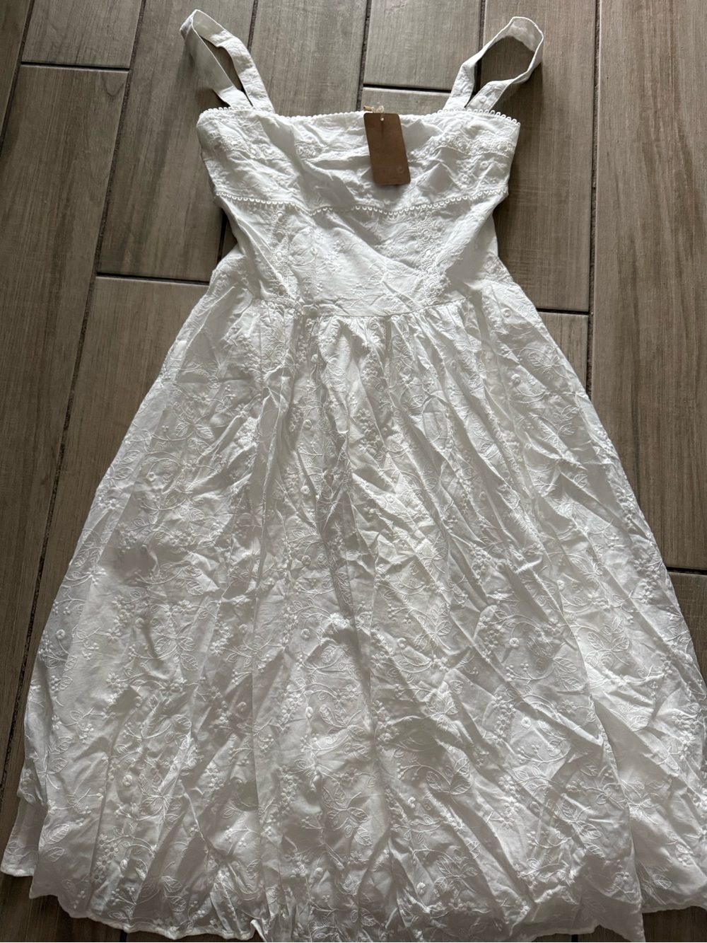 RIHOAS White Eyelet Strappy Sundress for Women sized Medium NWT